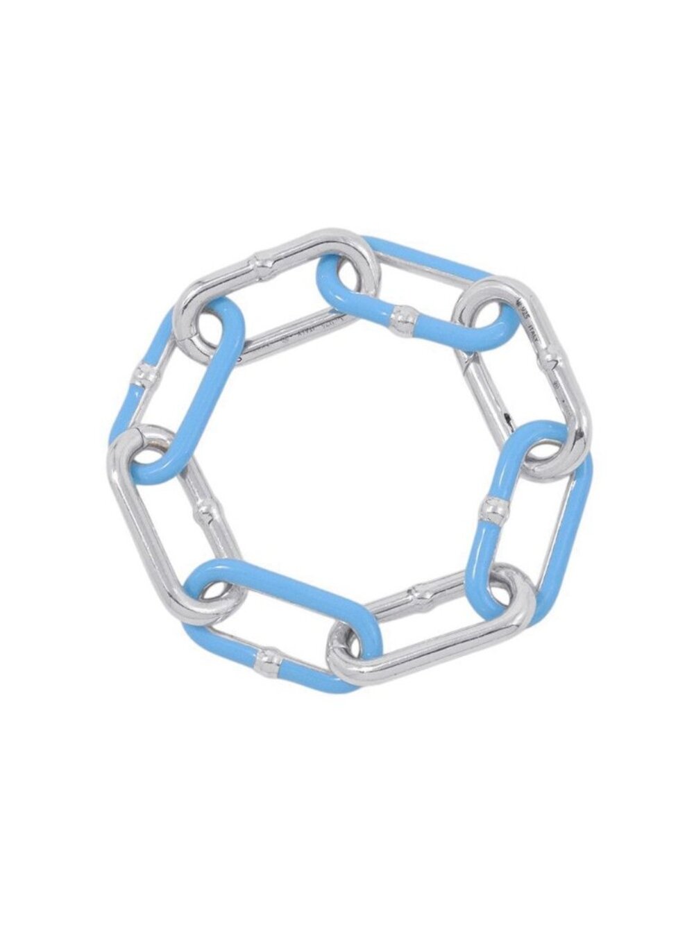 Bottega Veneta Bracelet Chain 925 Sterling Silver Light Blue Enamel